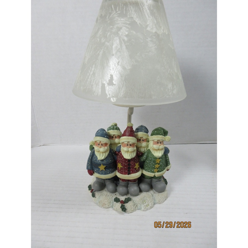 Crazy Mountain Christmas Santas Tea Light Candle Holder with Frosted Glass Shade